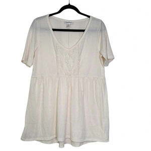Motherhood Maternity Women’s MED Cream Short Sleeve Blouse